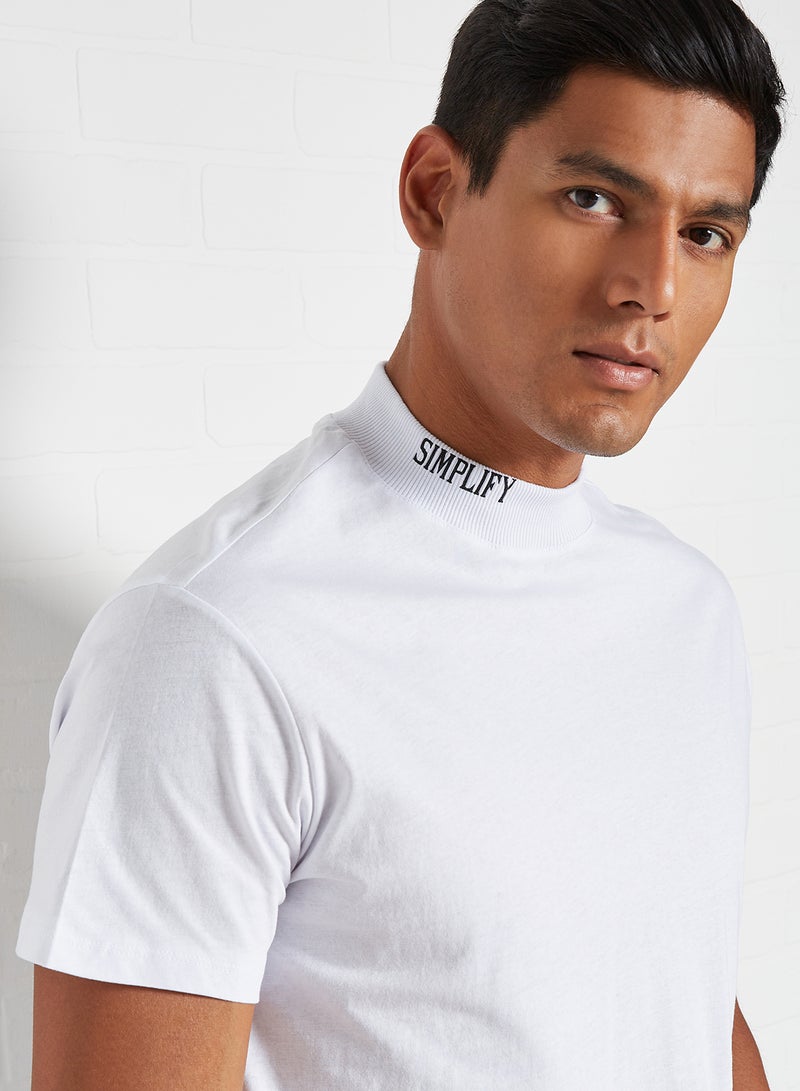 trendyol Text Neckline Detailed T-Shirt White  - Image 4