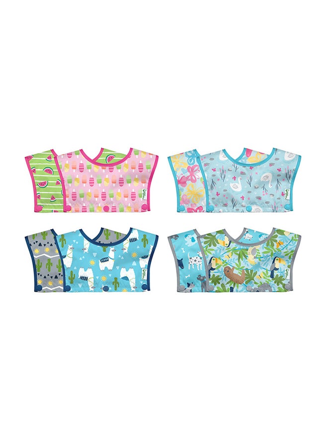 green sprouts Pack Of 2 Waterproof Tops for Snap Silicone Bibs - Pink  - Image 2