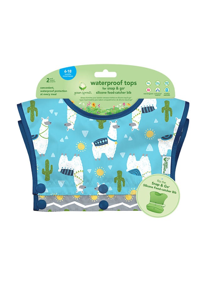 green sprouts 2-Piece Waterproof Silicone Food Catcher Bib Set - Aqua  - Image 2