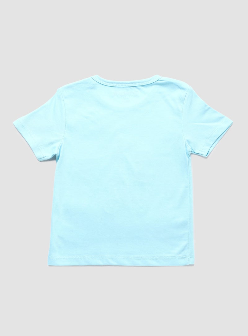 Zarafa Round Neck Graphic Printed T-Shirt Blue Yellow  - Image 2