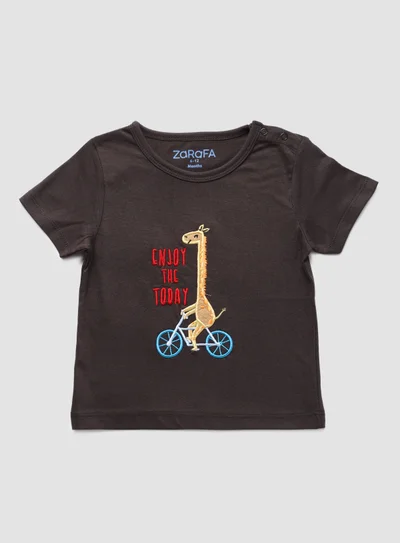 Zarafa Baby Boys Round Neck Short Sleeve T-Shirt Dark Blue
