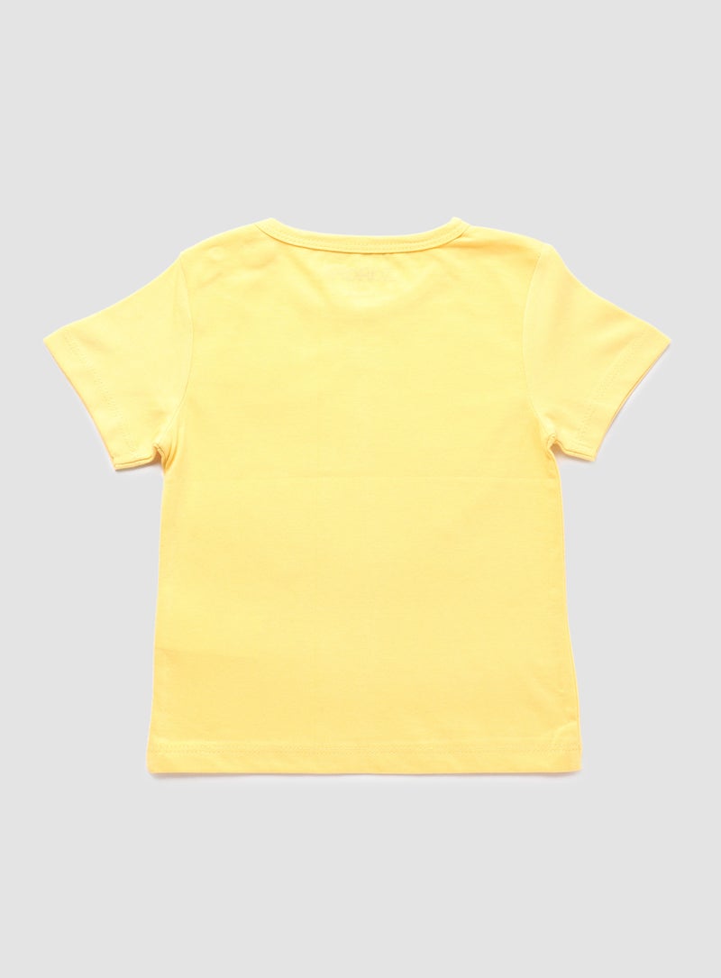 Zarafa Baby Boys Round Neck Short Sleeve T-Shirt Yellow  - Image 2