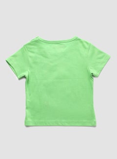 Zarafa Round Neck Graphic Printed T-Shirt Green Adobe Orange  - Image 2