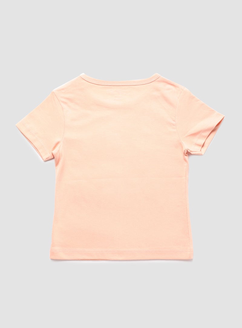 Zarafa Baby Girls Round Neck Short Sleeve T-Shirt Red  - Image 2