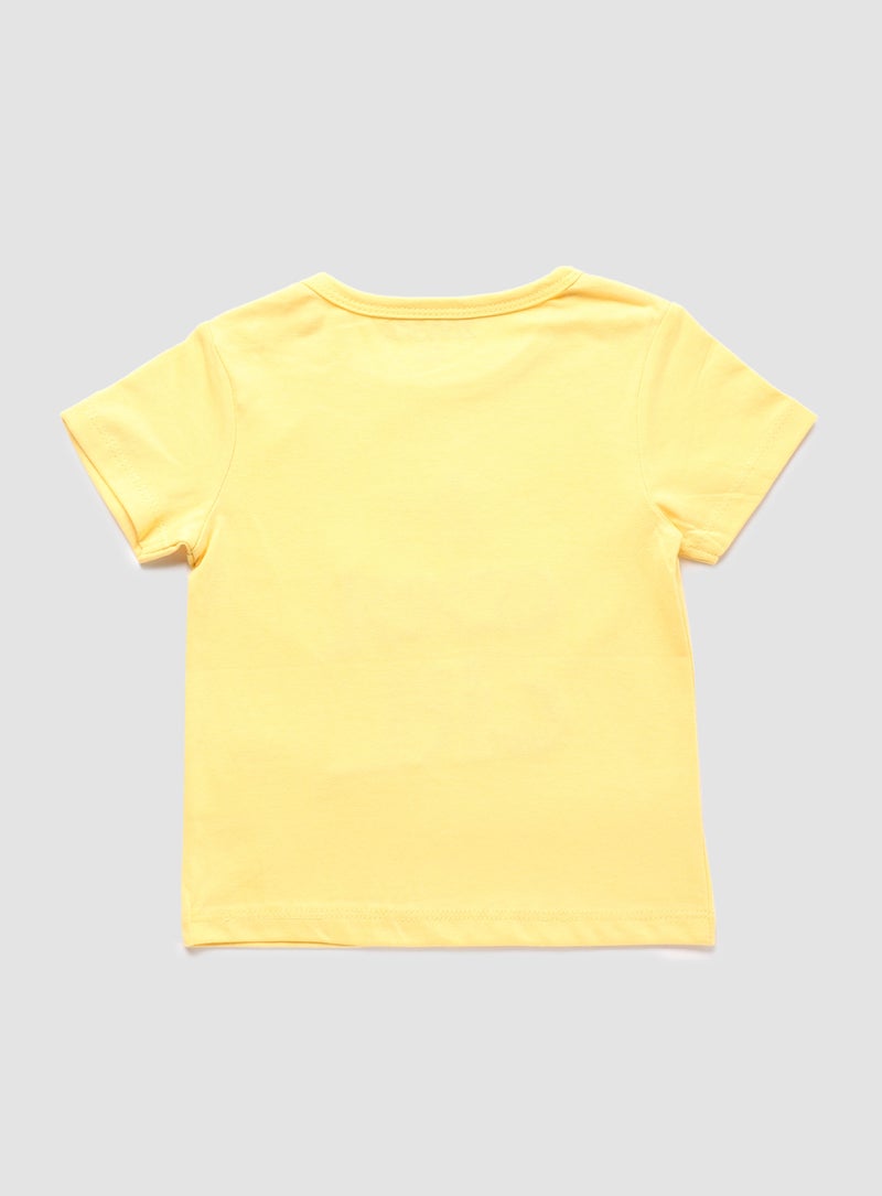 Zarafa Baby Girls  Round Neck Short Sleeve T-Shirt Yellow  - Image 3