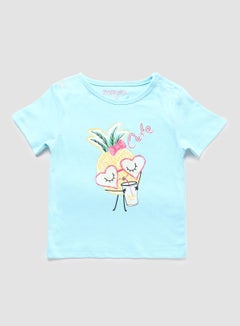 Zarafa Round Neck Graphic Printed T-Shirt Light Pink  - Image 1