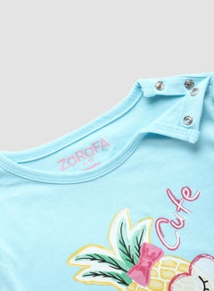Zarafa Round Neck Graphic Printed T-Shirt Light Pink  - Image 2