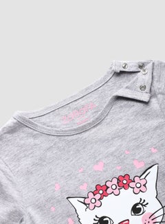 Zarafa Baby Girls  Round Neck Short Sleeve T-Shirt Grey  - Image 3