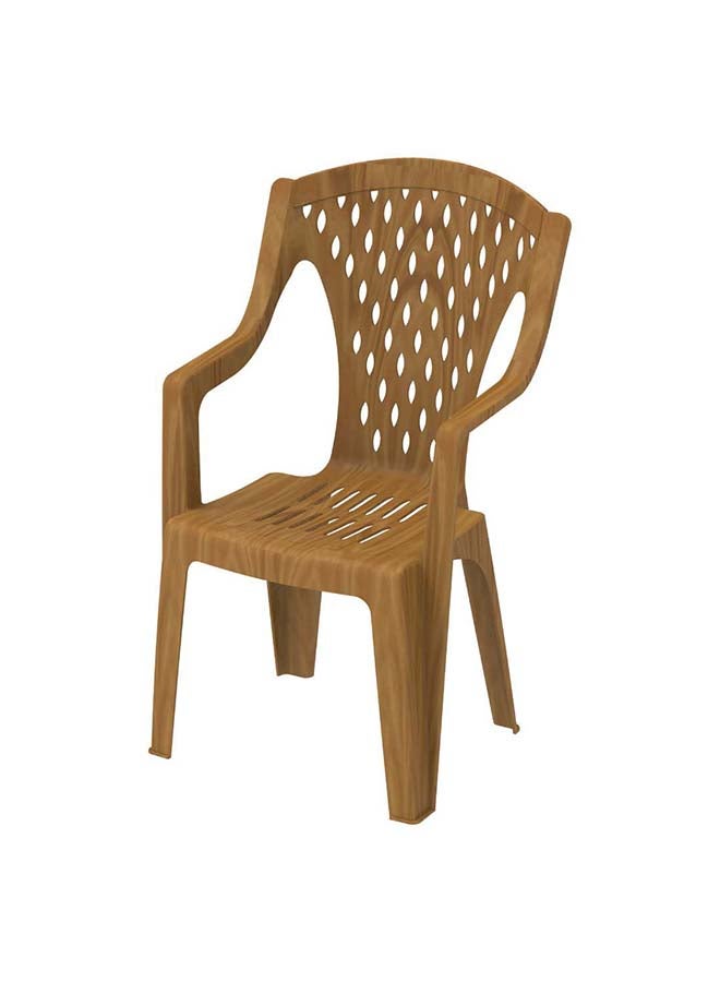 Cosmoplast Queen Plastic Armchair Sandalwood 59x58x93cm - Image 1
