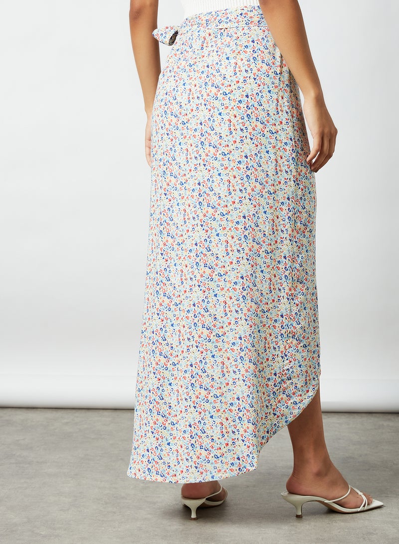 NOISY MAY - All-Over Print Wrap Skirt Sugar Swizzle - Image 1