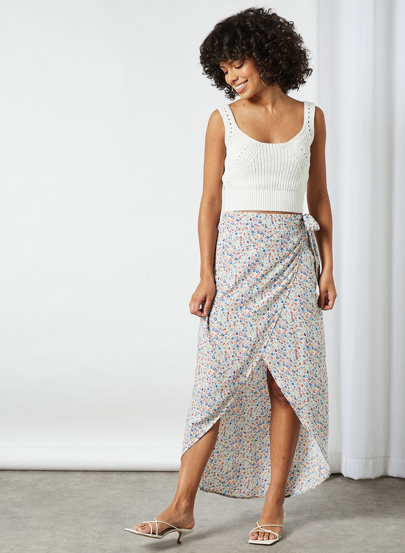 NOISY MAY - All-Over Print Wrap Skirt Sugar Swizzle - Image 1