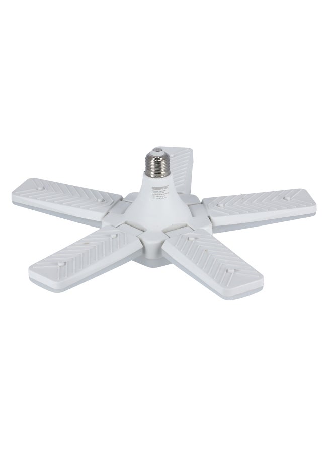 GEEPAS Geepas Led Folding Lamp - 5 Adjustable Leafs & Deformable Design Ceiling Light | 40000 Hours Working Life, Brighter & More Energy- Efficient Ideal for Garage, Workshop, Warehouse, Shop | 2 Years Warranty White  - Image 1