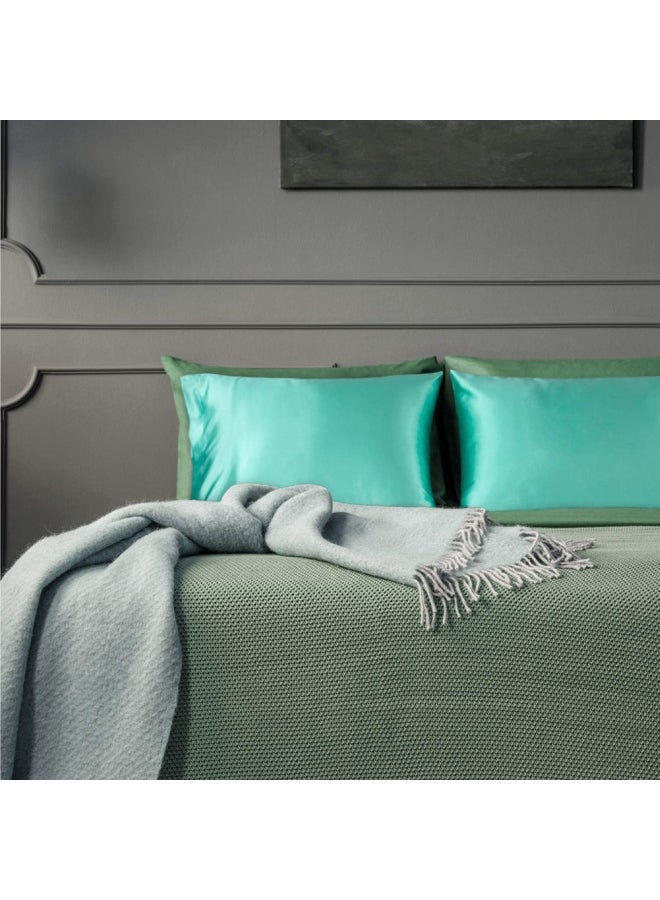 2-Piece Simple Solid Standard Bedroom Pillow Case Silk Black 14x11x2cm - Image 4