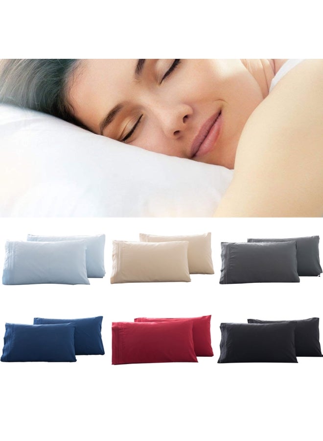 2-Piece Stylish Solid Pillow Case Polyester Beige 14x11x2cm  - Image 3