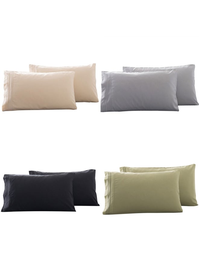 2-Piece Stylish Solid Pillow Case Polyester Beige 14x11x2cm  - Image 4