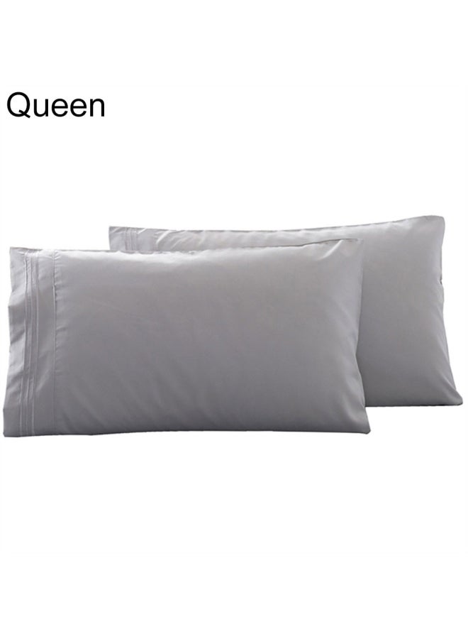 2-Piece Stylish Solid Pillow Case Polyester Beige 14x11x2cm  - Image 5