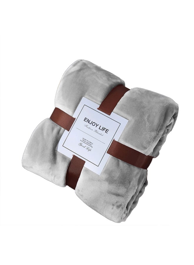 Winter Solid Thickened Warm Flannel Blanket Combination Silver Grey 40x35x30cm 