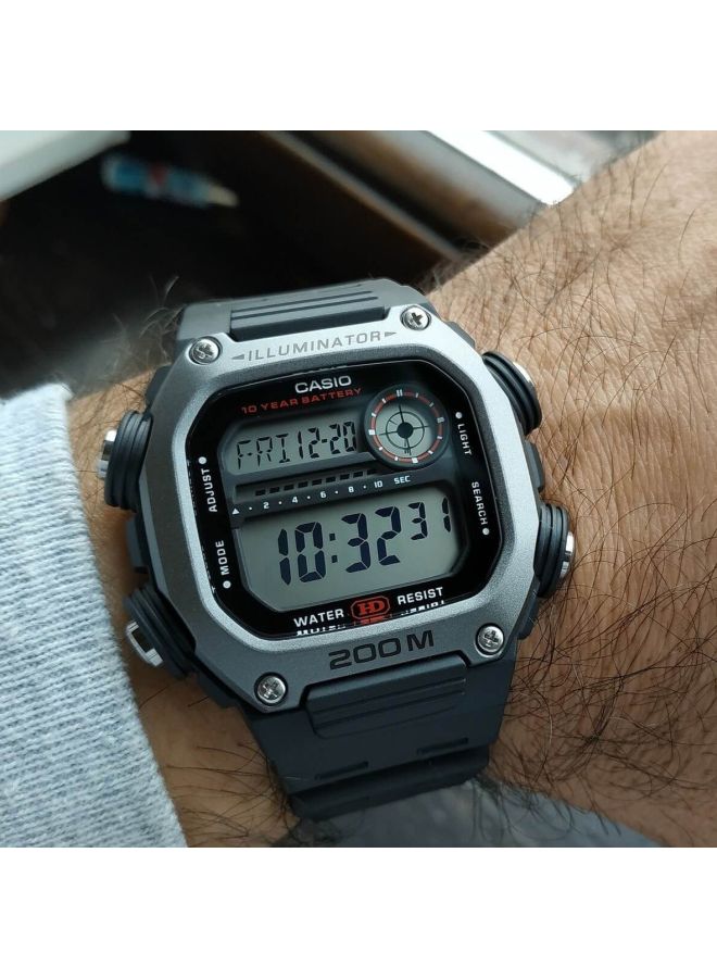 CASIO - Men's Resin Square Digital Watch - 50 mm - Black - Image 1