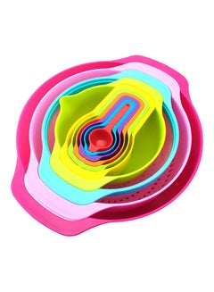 10-Piece Mixing Bowl With Measuring Cups And Spoons Set Multicolour 1.4kg