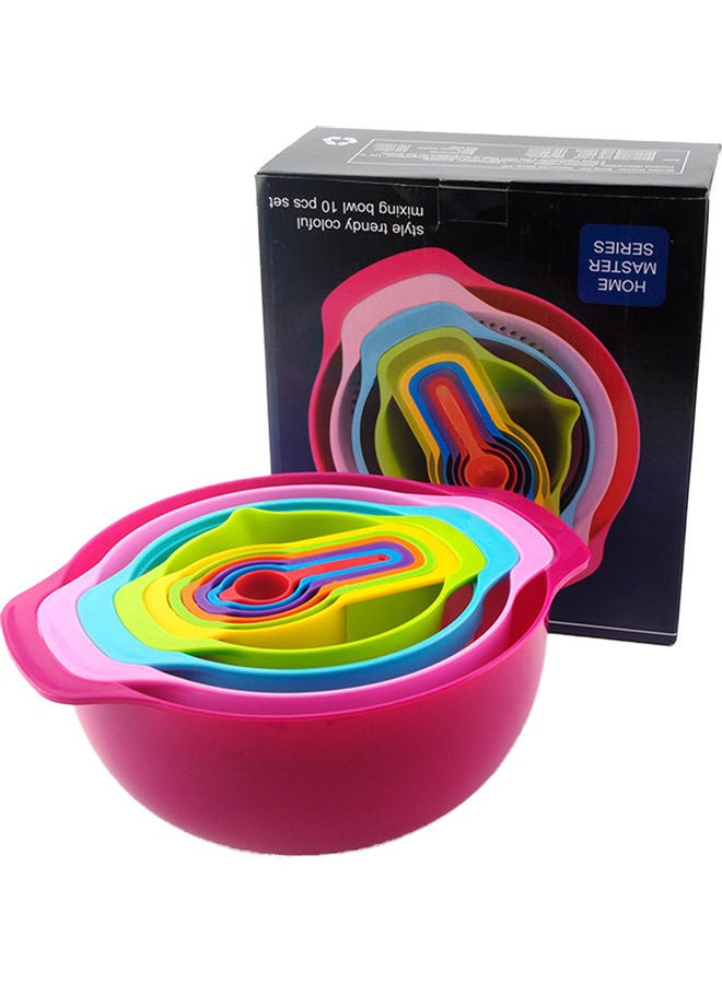 Deo King - 10-Piece Mixing Bowl With Measuring Cups And Spoons Set Multicolour 1.4kg - Image 1