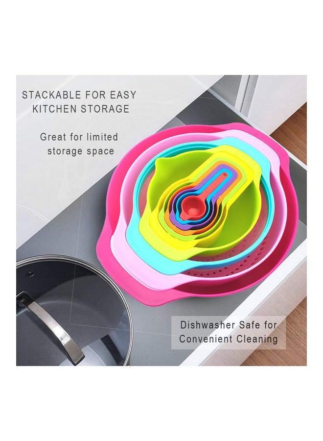 Deo King - 10-Piece Mixing Bowl With Measuring Cups And Spoons Set Multicolour 1.4kg - Image 1