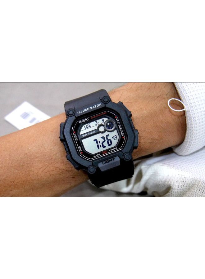 CASIO Men's Youth Digital,10-Year Battery Life , Dual time ,100 M WR ,Resin BAnd Resin Glass Watch - 52 mm - Black - Image 5