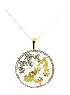 18K Gold Butterfly With Flower Pendant - v1619701097/N47013667A_1