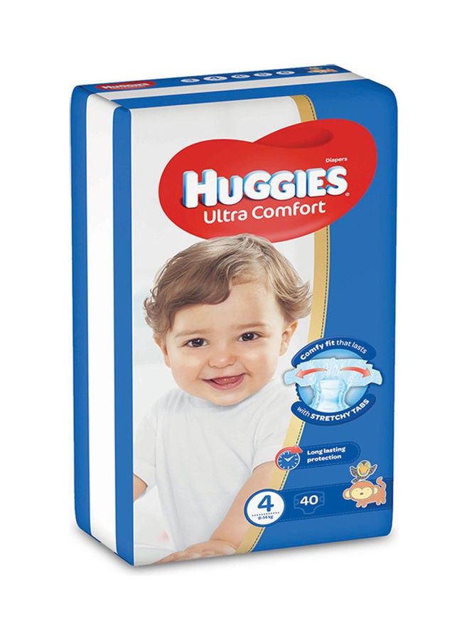 هجيز عبوة حفاضات ألترا كومفرت، مقاس 4، للوزن ما بين 8 - 14 كجم، مكونة من 40 قطعة - Image 1
