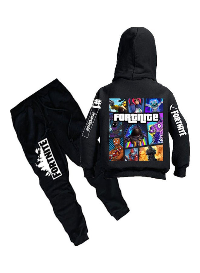 Generic - Stylish Hoodie And Pants Set Black - Image 1
