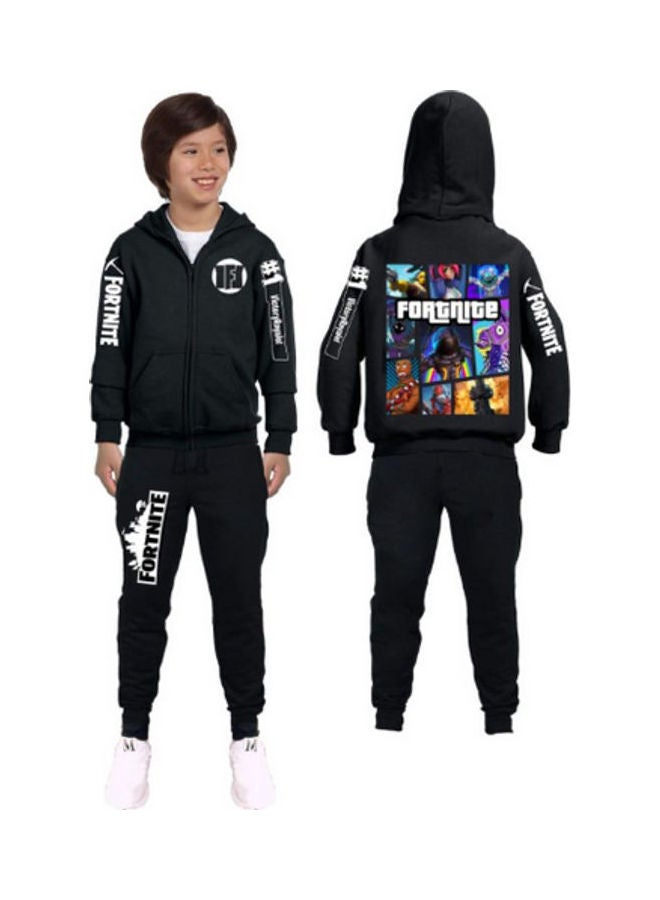 Generic - Stylish Hoodie And Pants Set Black - Image 1