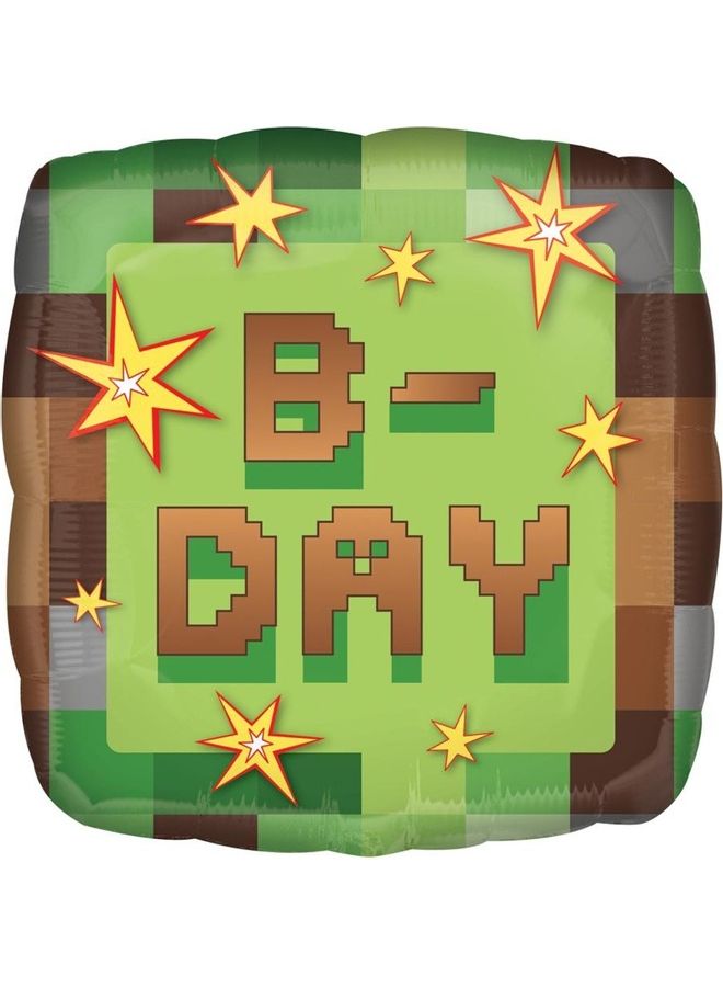 أناجرام بالون مربع من القصدير مطبوع عليه عبارة "Happy Birthday" 18بوصة