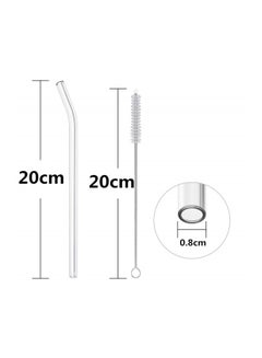 Generic 4- Reusable Transparent Glass Drinking Straws Clear 20cm  - Image 2