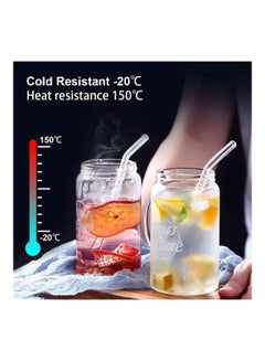 Generic 4- Reusable Transparent Glass Drinking Straws Clear 20cm  - Image 3