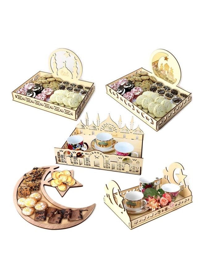 شو وو صينية تقديم حلويات بتصميم زينة رمضان متعدد الألوان - Image 1