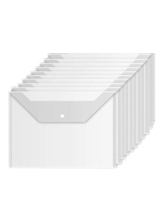 Pack Of 10 Plastic Push Button Envelopes For A4 Quality Documents Clear - v1619705242/N47045996A_1