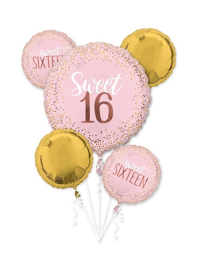 Pack Of 5 Sweet Sixteen Happy Birthday Balloon