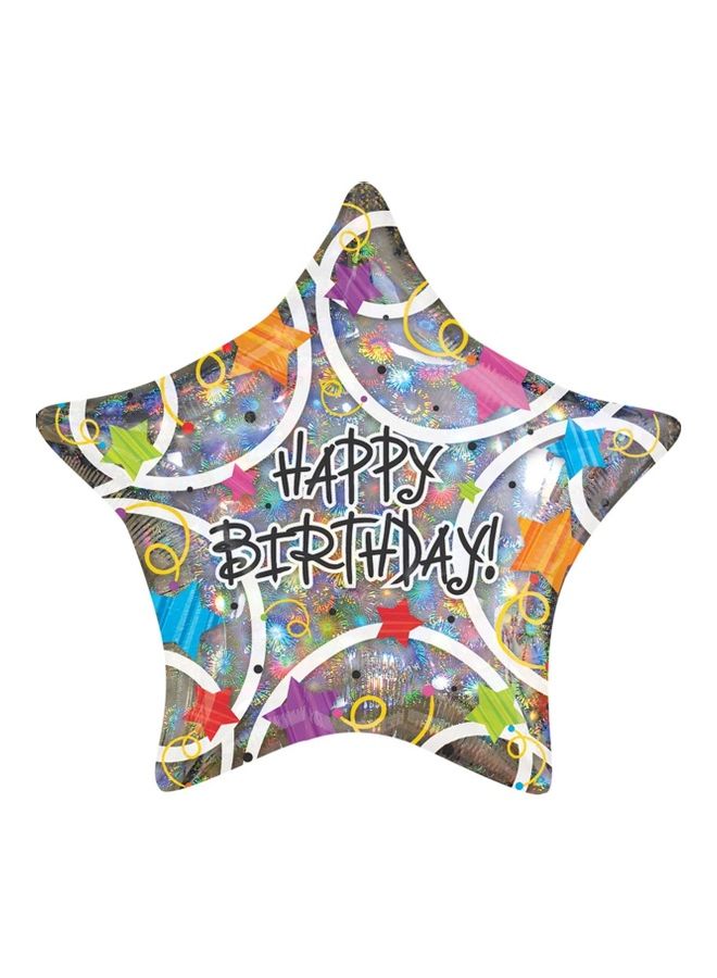 Happy Birthday Stars Jumbo Holographic Balloon