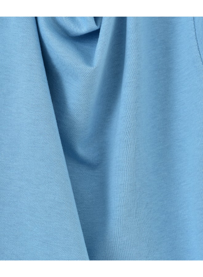 بيبي كلو تيشيرت بفتحة رقبة مستديرة وطبعة عبارة "Eid Mubarak" أزرق سماوي/أصفر - Image 4