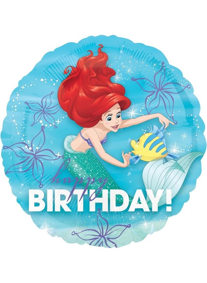 بالون من القصدير بطبعة عبارة "Happy Birthday" وصور من "Ariel's Dream"