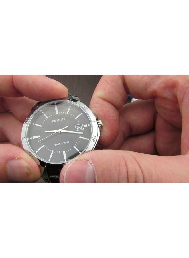 Men's Dress Series Water Resistant Leather Analog Watch MTP-V004L-1AUDF