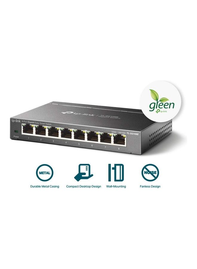 TP-LINK - 8-Port Easy Smart Switch Black - Image 1