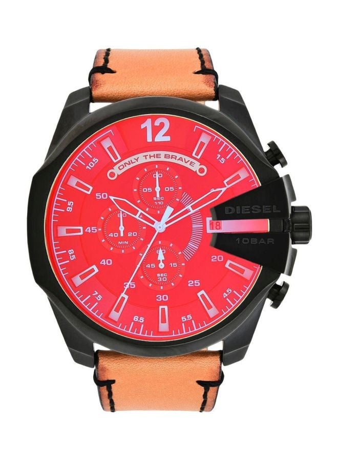 DIESEL Men's Round Shape Leather Band Analog Wrist Watch 51 mm - Brown - DZ4476 - Image 5