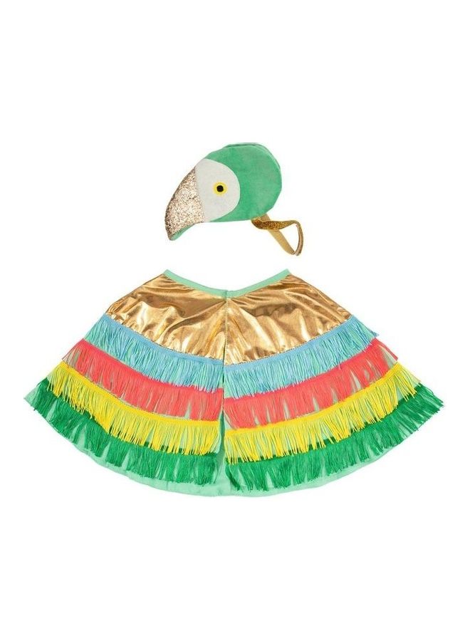 Meri Meri Parrot Fringed Cape Dress 