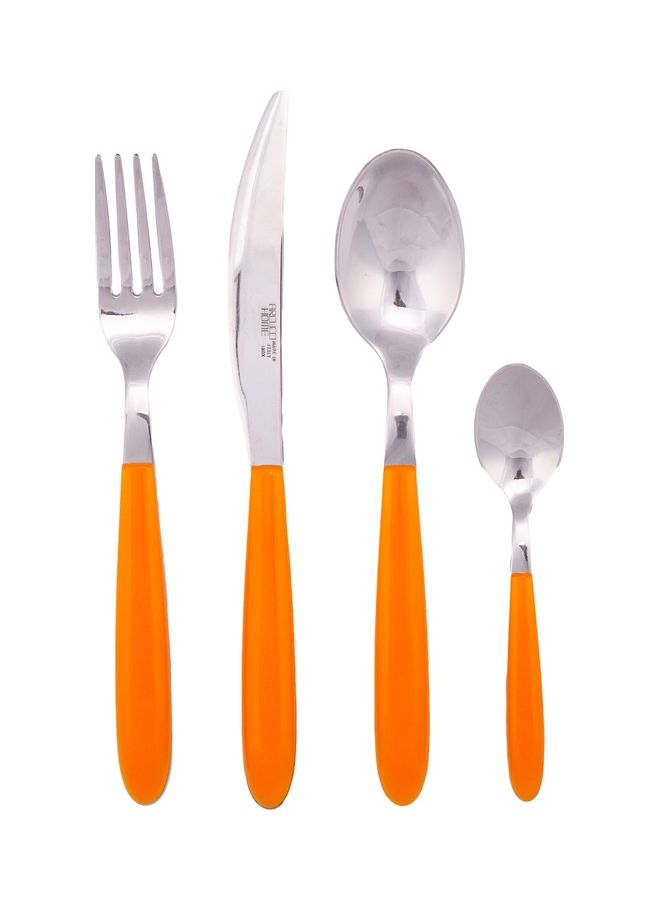 أركوتشي طقم أدوات مائدة مكون من 4 قطع برتقالي/فضي