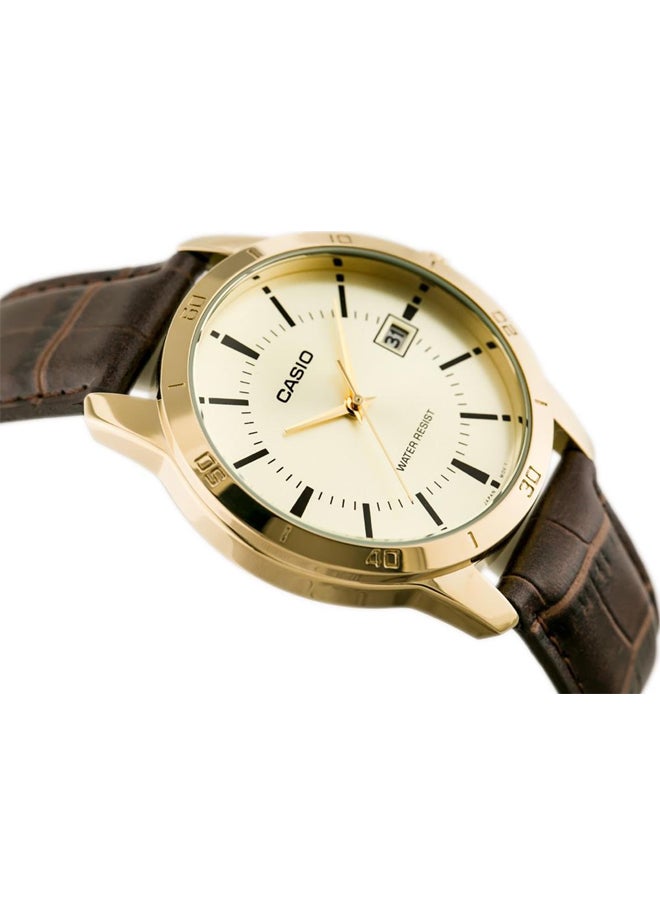CASIO - Men's Water Resistant Analog Watch MTP-V004GL-9AUDF - 42 mm - Brown - Image 1