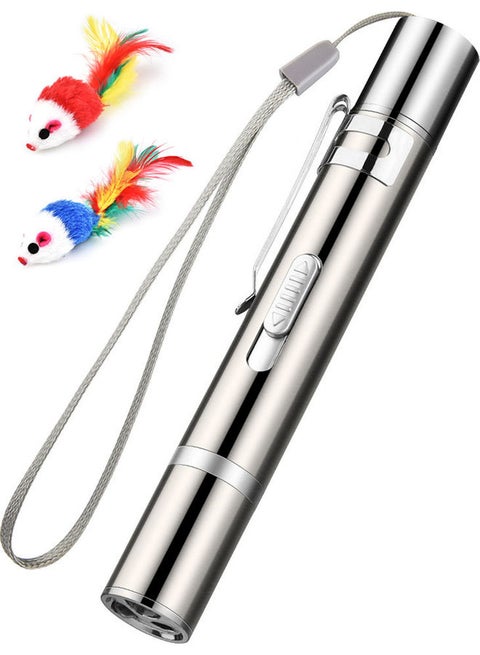 Flashlight Toy Laser LED Pen Light Silver
