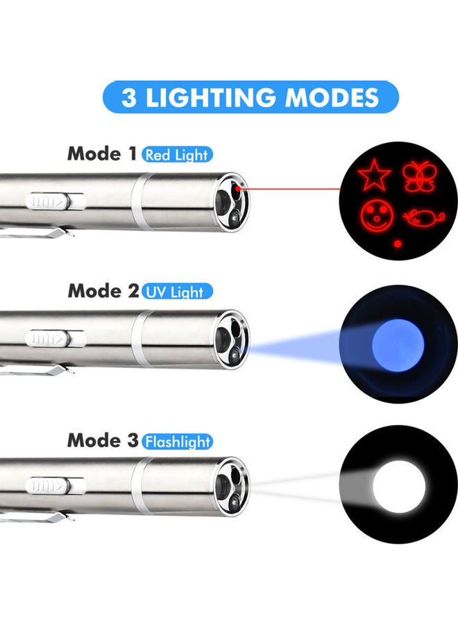 Generic - Flashlight Toy Laser LED Pen Light Silver - Image 1