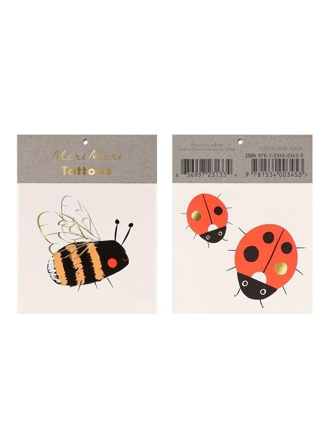 Meri Meri Pack Of 2 Bee And Ladybird Small Tattoos 