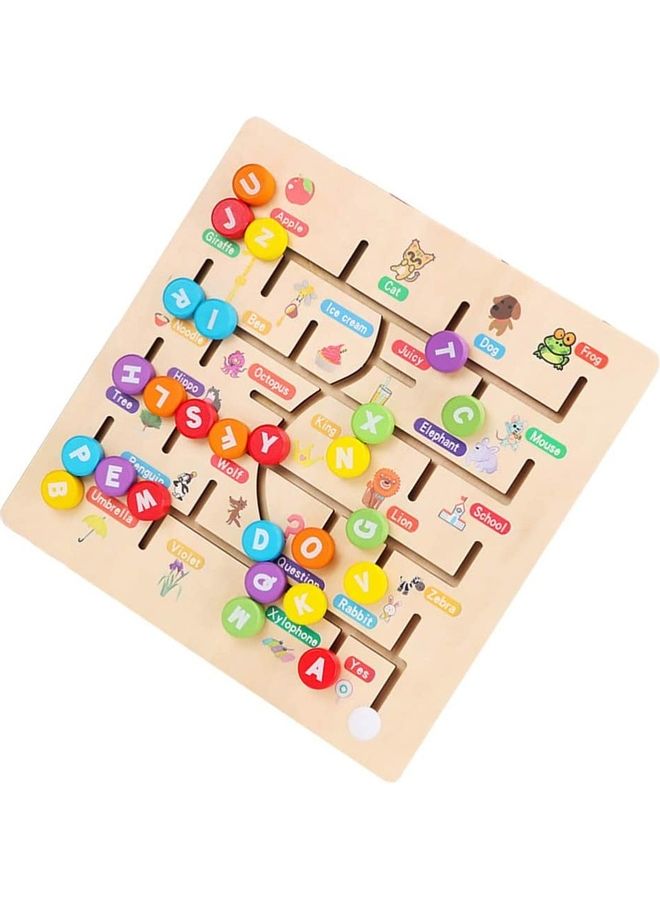 English Alphabet Wooden Maze Puzzle Board Game - Image 3