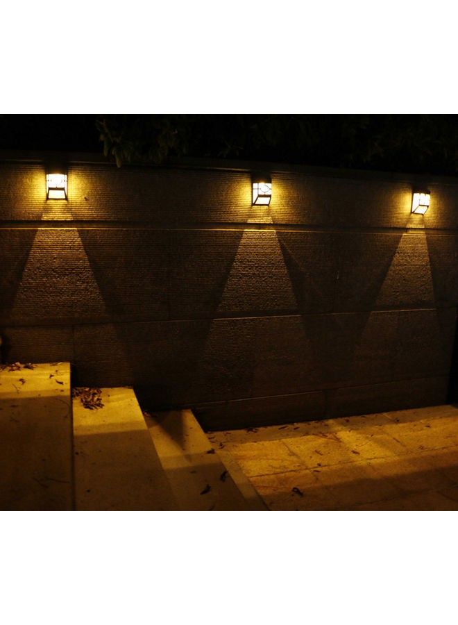 Wall Mount Fence Lights Solar Powered LED Light Sensor Yellow - Image 3